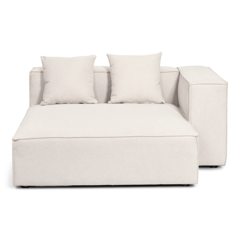 Hailey - Woonruimte, modulaire sofa in beige met 4 elementen - chaise longue, rechts L: 368 X D: 247 X H: 65 cm