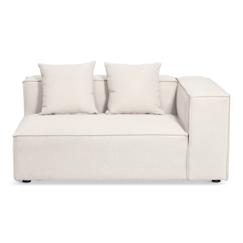 Hailey - Woonruimte, modulaire sofa in beige met 4 elementen - chaise longue, links L: 368 X D: 247 X H: 65 cm