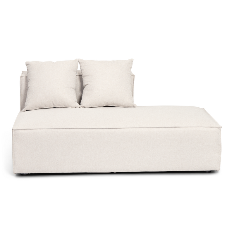 Hailey module met halve rugleuning, rechtsdraaiend, in beige. Afmetingen: L: 148 x D: 100 x H: 65 cm