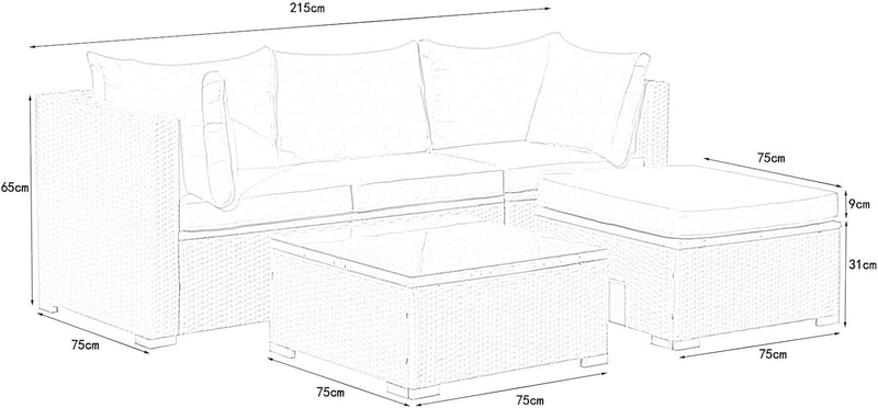 Bali Luxe Lounge Set voor Buiten