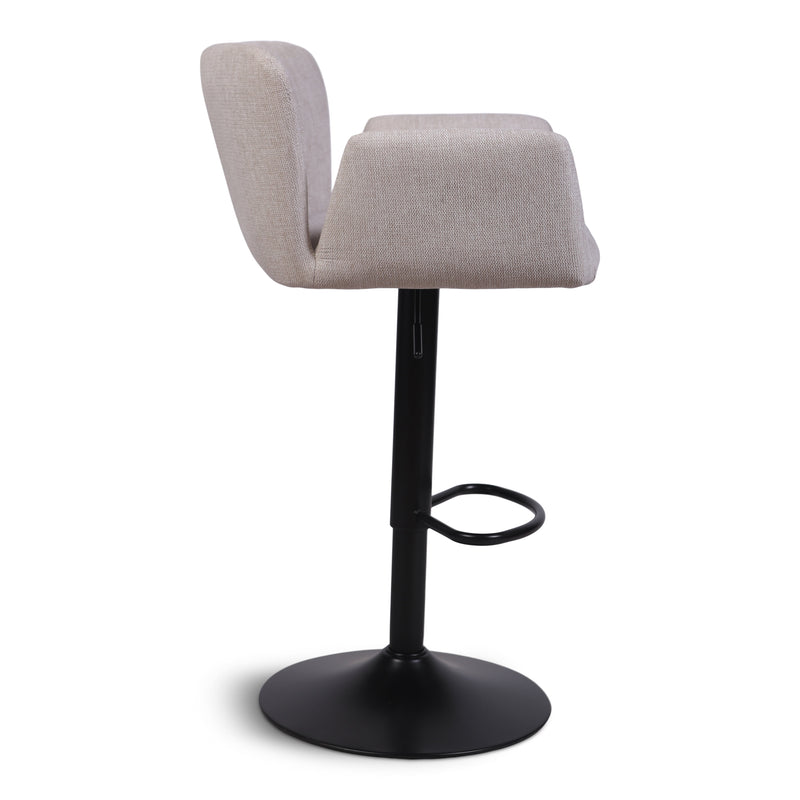 Melody barkruk – beige stof met verstelbare hoogte en draaifunctie