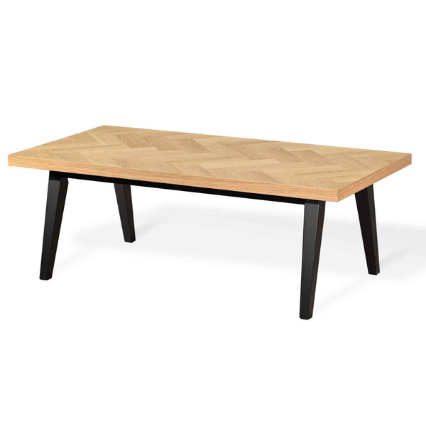 Madelina -  Salontafel in gelakt eiken met Visgraatpatroon 120 cm