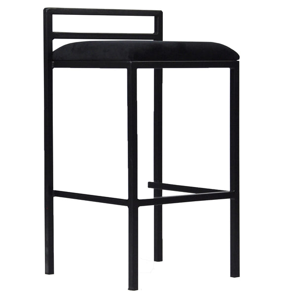 Allie barkruk voor keuken - Zwart fluweel 65 cm