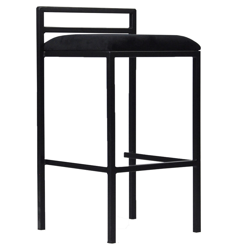 Allie barkruk voor keuken - Zwart fluweel 65 cm
