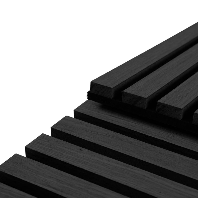 Akoestisch paneel in zwart eikenfineer 2400x520x18 mm (Prijs per stuk bij aankoop van 2)