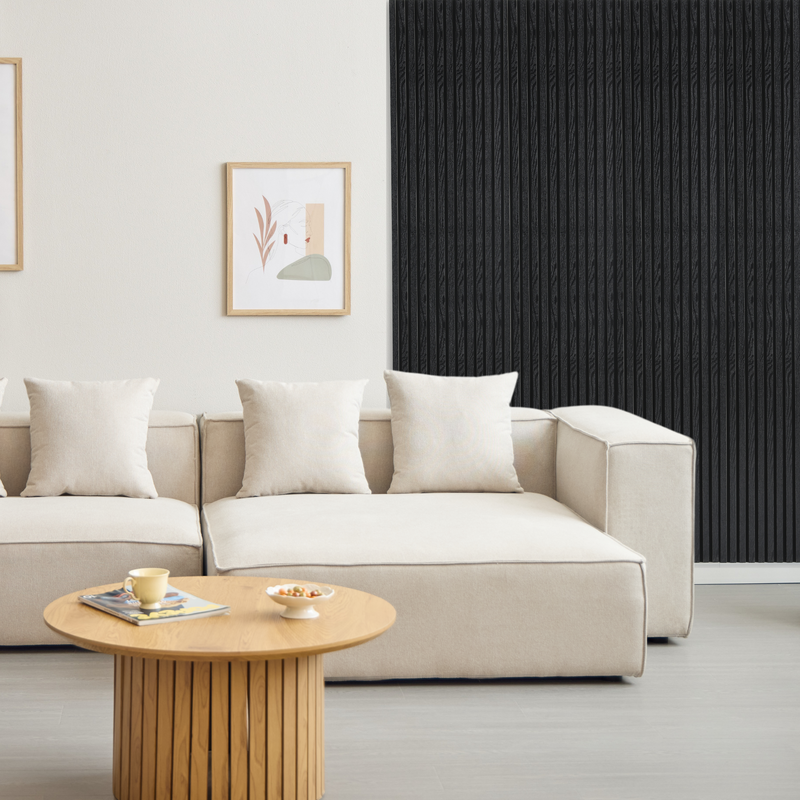 Akoestisch paneel in zwart eikenfineer 2400x520x18 mm (Prijs per stuk bij aankoop van 2)