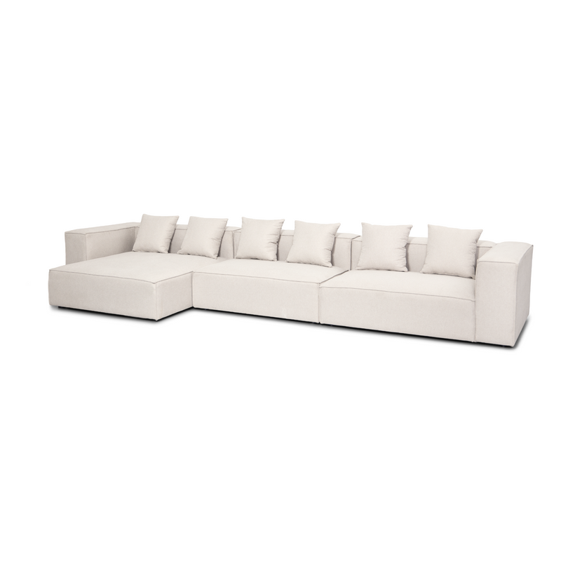 Hailey - Modulaire bank in beige met 3 modules L: 415 X D: 148 X H: 65 cm