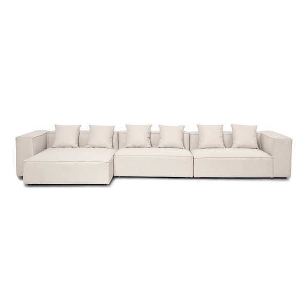 Hailey - Modulaire bank in beige met 3 modules L: 415 X D: 148 X H: 65 cm