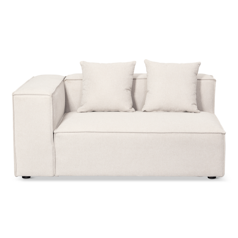 Hailey - Woonruimte, modulaire sofa in beige met 4 elementen - chaise longue, rechts L: 368 X D: 247 X H: 65 cm
